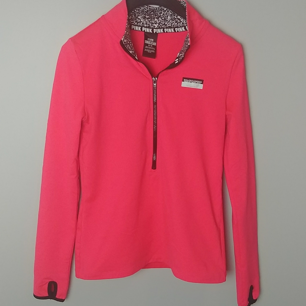 Pink Ultimate Jogging Sweat Jacket Neon Pink Long Sleeves With Designed Collar